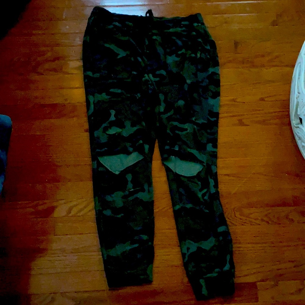 Army ripped sweat pants